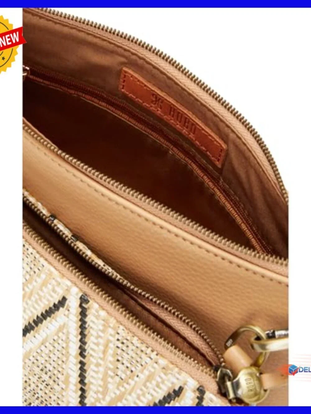 Leather Double Crossbody Hobo Bag with Adjustable Strap